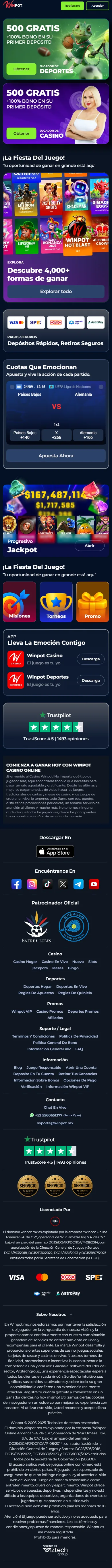 Vista de Winpot desde un celular